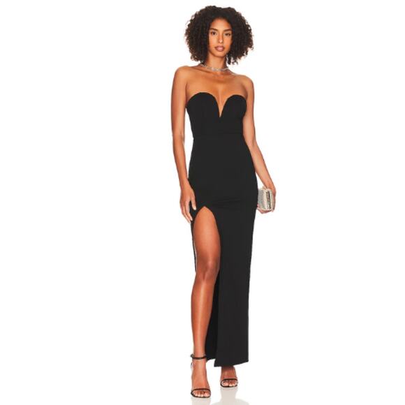 superdown Gianna Sweetheart Slit Gown in Black – NWT Size XL - Picture 1 of 4